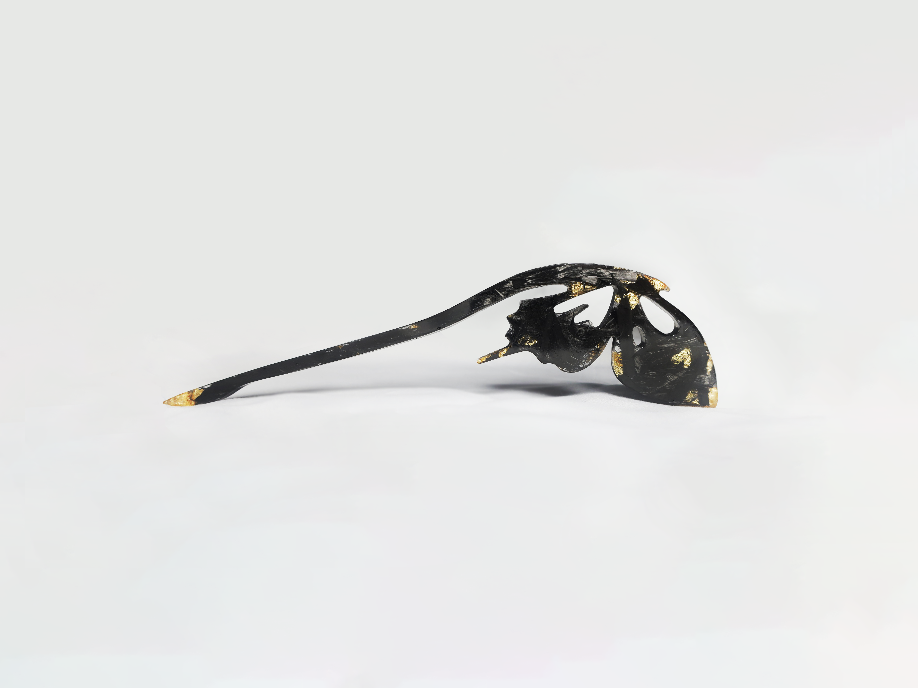 Butterfly Hair Pin (Forged Carbon & Gold)